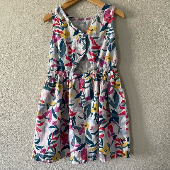 Carter’s Floral Linen Dress Kids Girls 6/6X Sleeveless Sundress Summer Beach - Picture 5 of 11